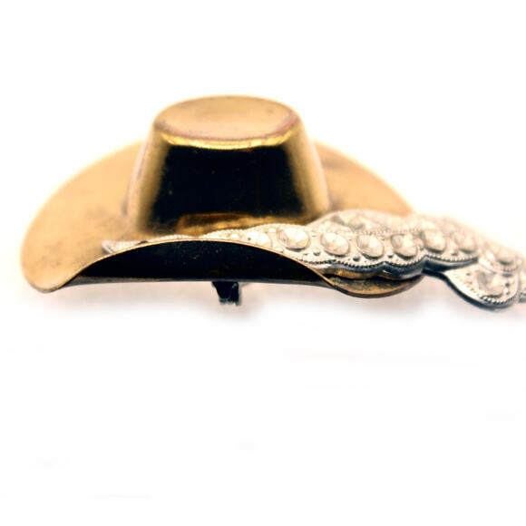 Vintage Gold Hat w Feather Brooch 2" Collectible Costume Jewelry Pin - Hey Viv - Picture 2 of 6